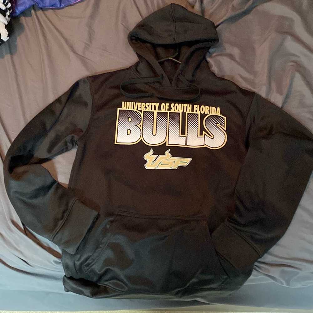 USF-university of South Florida black hoodie with pockets